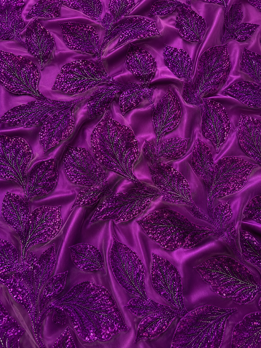 Purple leaves unstitched material