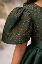 Green Garcia Ballerina Sleeves kids Gown | Pre-order