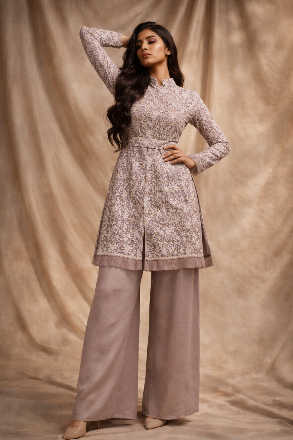 Zahra Blush Pink Jacket and Plazzo