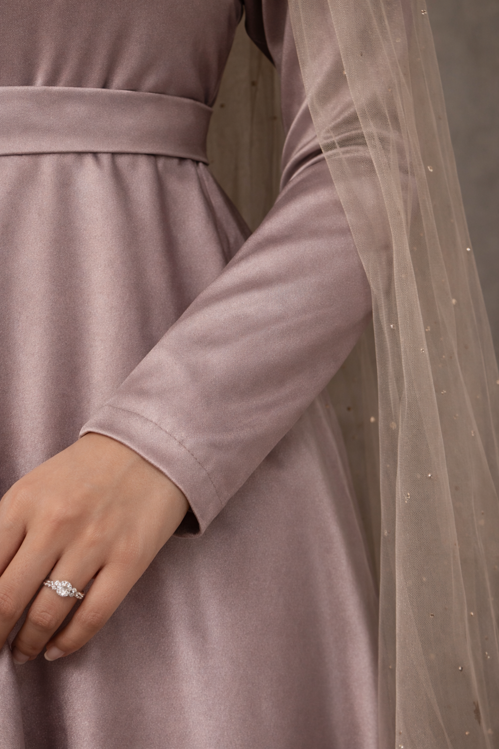Sana Cape Style Satin Gown and Lace Cape | Pre-order
