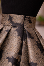 Black and gold marble jacquard skirt