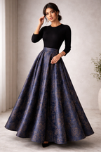 Blue garcia jacquard skirt