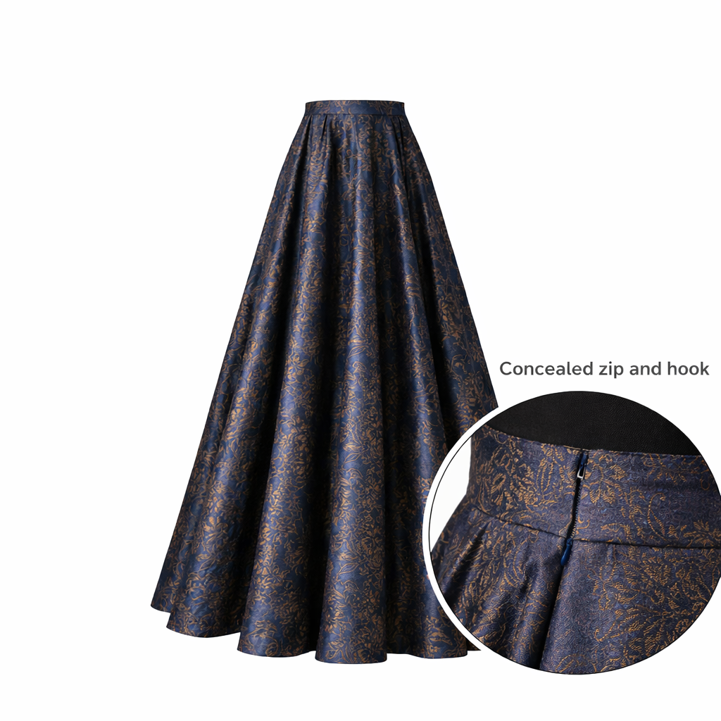 Blue garcia jacquard skirt