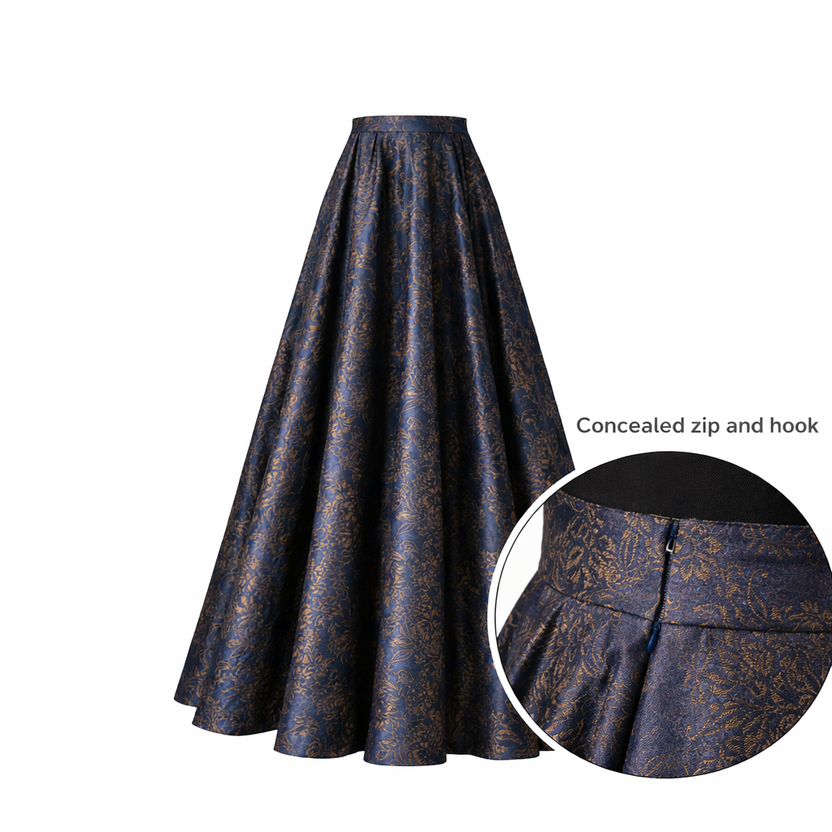 Blue garcia jacquard skirt | Pre-order