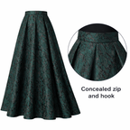 Green Jacquard Box pleated skirt