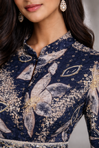 Preity in Akola - blue floral kurta