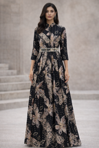 Preity in solapur - black floral kurta