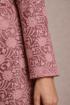 Pink N&T Statement Shoulders Lace Dress and Pants | Pre-order