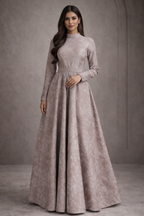 Vintage Blush Embellished Gown straight Sleeves | Pre-order