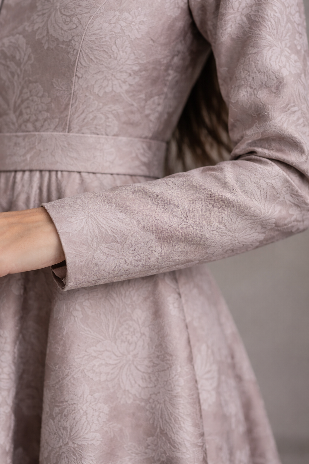Vintage Blush Embellished Gown straight Sleeves | Pre-order