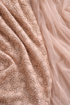 N&T Peach Straight Sleeves Lace Gown | Pre-order