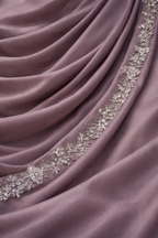 Lilac ready to wear saree with drape