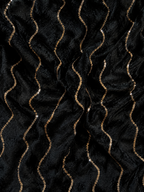 Hiware Bazar | Black unstitched material with sequined waves