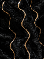 Hiware Bazar | Black unstitched material with sequined waves