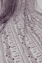 Lilac lace embellished unstitched material | Pre-order