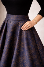 Blue garcia jacquard skirt