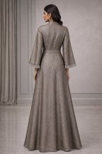 Danisa Jacquard Gown with Funnel sleeves