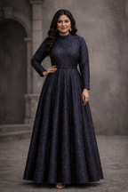 Blue Gracia Straight Sleeves embellished | Pre-order