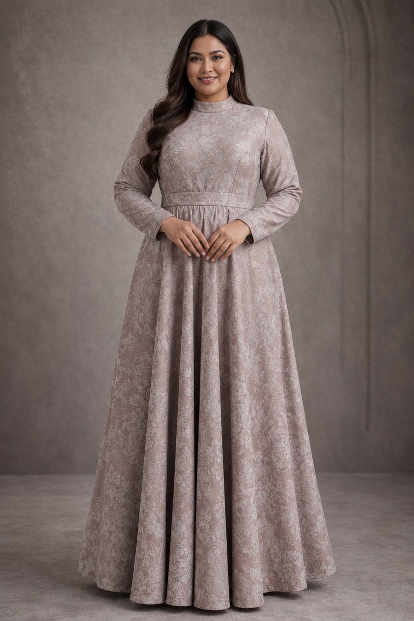 Vintage Blush Embellished Gown straight Sleeves | Pre-order