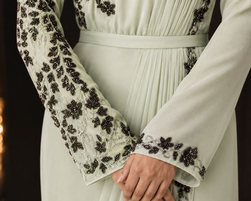 Mint Noor Draped Ensemble