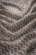 Ledo | Gray unstitched material with sequined waves