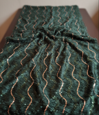 Chitkul | Green unstitched material with sequined waves