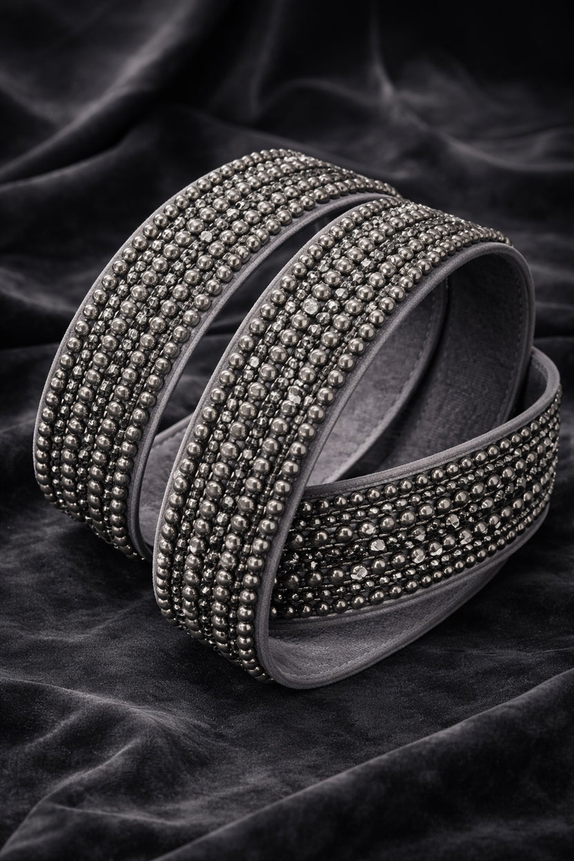 Pewter pearl belt